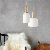 White Glass LED for Bedroom Pendant Light - Clowas